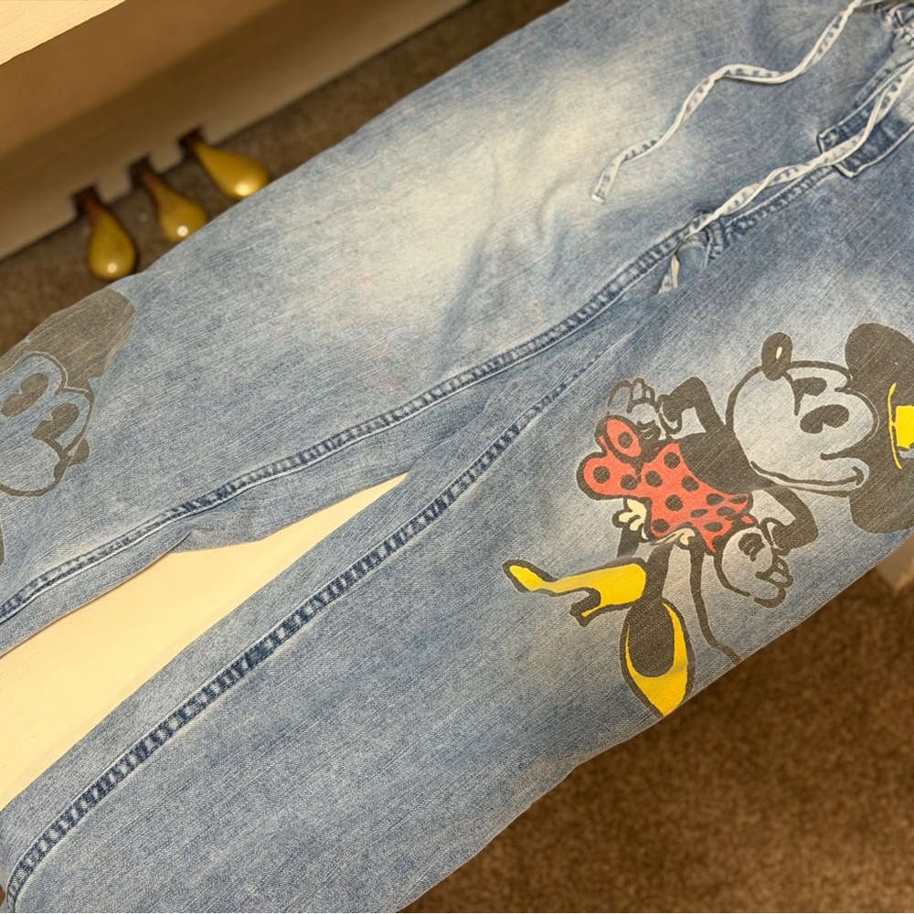Disney Blue Jeans with Mickey Mouse Design